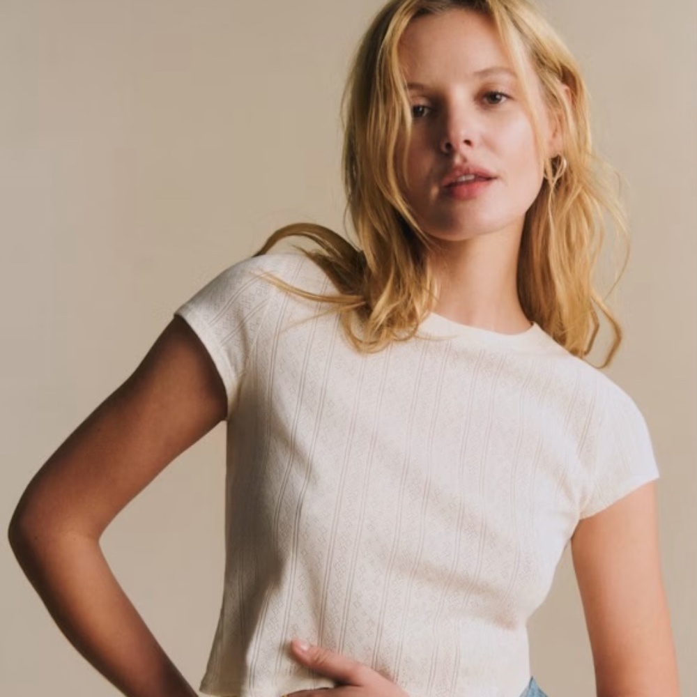 Sézane Camil cream top XXL/12 EUC